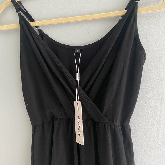NWT VOTEPRETTY Women's V-Neck Spaghetti Strap Dress Swing with Pockets Size S - Picture 4 of 5